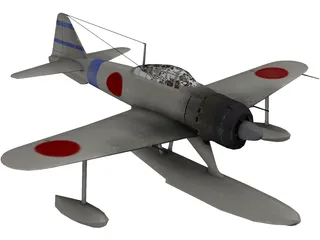 A6M Rufe Navy Camo 3D Model