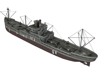 Japanese Merchant Ship 3D Model
