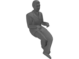 Man Sitting 3D Model