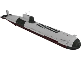 Typhoon-class Submarine 3D Model