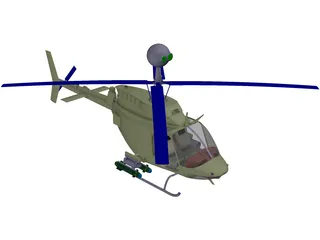 Bell OH-58 Kiowa 3D Model