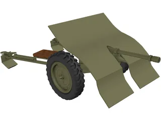 Bofors wz36 Antitank Gun 3D Model