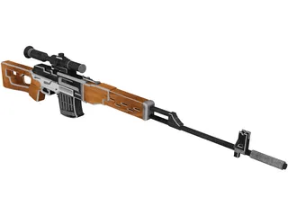 SVD Dragunov Sniper Rifle 3D Model