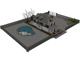 Two-Bedroom House 3D Model