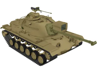 M48A3 Patton Main Battle Tank 3D Model