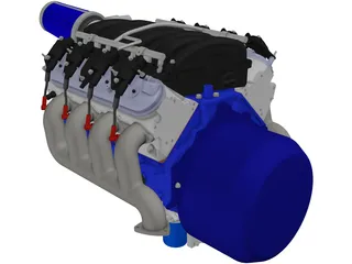 Chevrolet LS3 Engine Block 3D Model