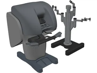 Surgery Robot And Monitor 3D Model