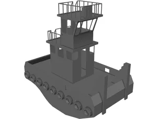 Tug Boat Small Inland 3D Model