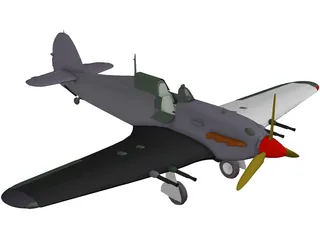 Hawker Hurricane IIC 3D Model