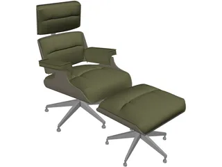 Chair Eames with Footstool 3D Model