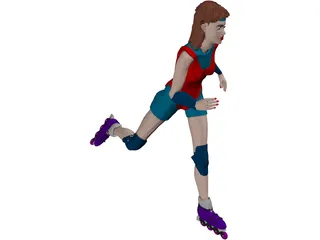 Woman with Scates 3D Model