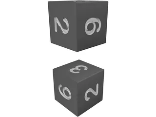 Numbered Dice 3D Model