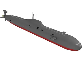 Soviet Akula Attack Submarine 3D Model