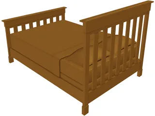 Bed Contemporary 3D Model