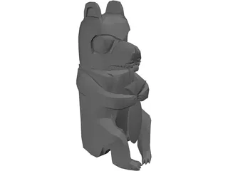 West Coast Native Bear Totum Carving 3D Model