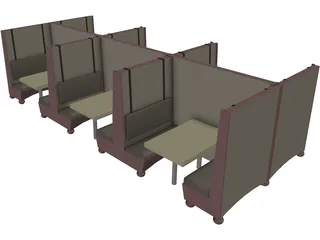 Booth 6 Unit Princeton 3D Model