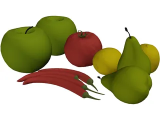 Fruits and Vegetables 3D Model