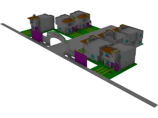 Mexican Neighborhood 3D Model