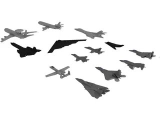 Airplanes Set 3D Model