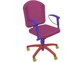 Chair Arms Adjustable 3D Model