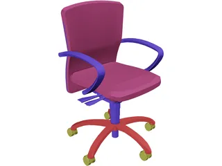 Chair Arms Adjustable 3D Model