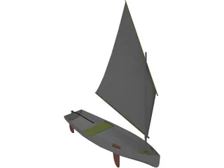 Dingy Sail Boat 3D Model