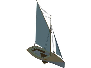 Gaf-Rig Sloop 3D Model