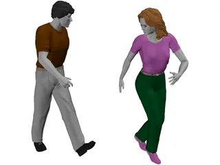 Woman and Man 3D Model