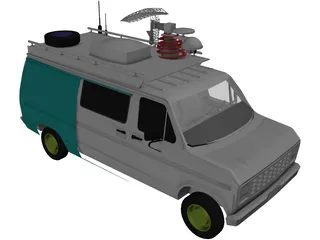 Television Live Truck 3D Model