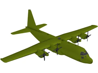 Lockheed AC-130U Gunship 3D Model