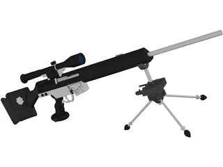 Hekler Koch PSG1 Sniper Rifle 3D Model