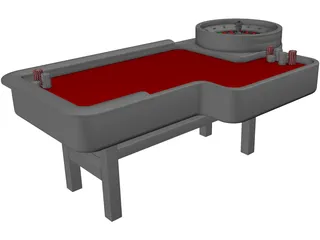 Gambling Roulette Table 3D Model