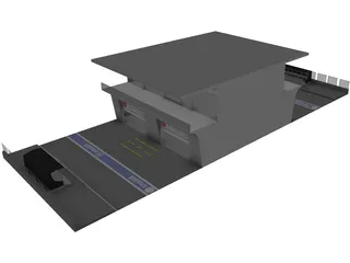 Pit Lane Boxes 3D Model