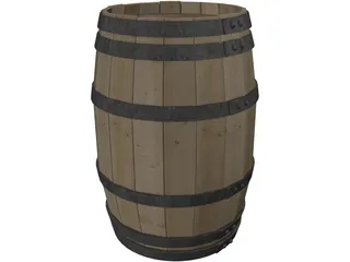 Wooden Barrel 3D Model