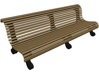 Garden Bench 3D Model