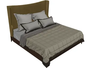 Baker Dane Upholstered Bed 3D Model