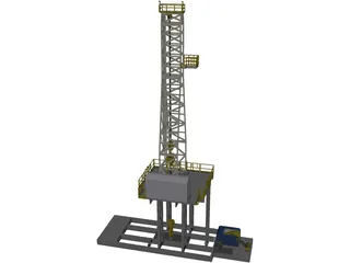 On-Shore Oil Rig 3D Model