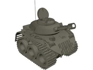 Cartoon Tank 3D Model