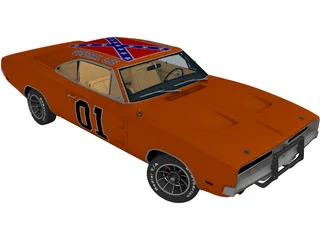 Dodge Charger R-T General Lee (1969) 3D Model