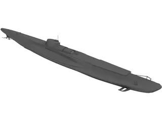 Submarine Aircraft Carrier U-820 3D Model