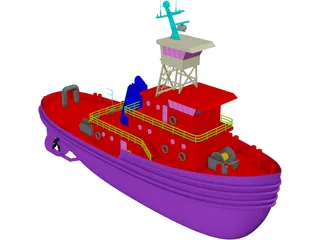 Tug Boat 3D Model