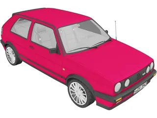 Volkswagen Golf Mk2 GTI Typ 19E (1989) 3D Model