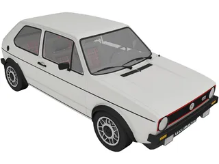 Volkswagen Golf Mk1 GTI Typ-17 (1975) 3D Model