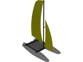 Small Catamaran 3D Model