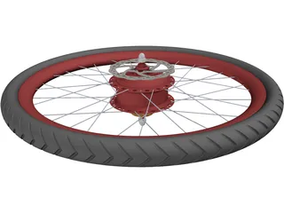 Rear Wheel with CVT Hub 3D Model