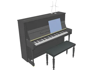 Piano 18th century 3D Model