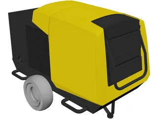 Mobile Air Compressor 3D Model