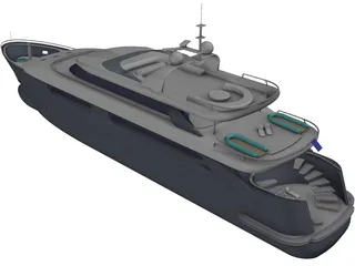 Superyacht 3D Model
