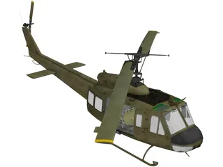 UH-1H Marines (Vietnam) 3D Model