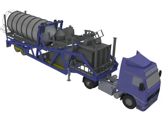 Mobile Concrete Batching Plant Mixer Unit Mobile 3D Model